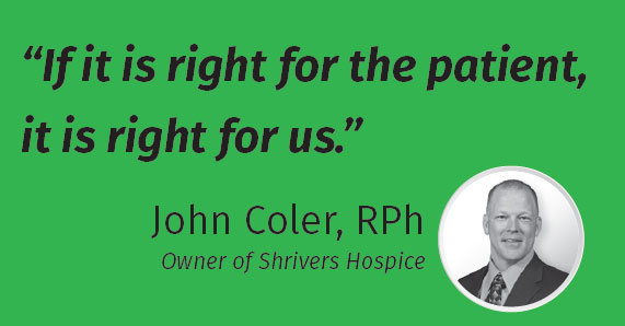 Shrivers Hospice John Coler RPH Owner Shrivers Hospice